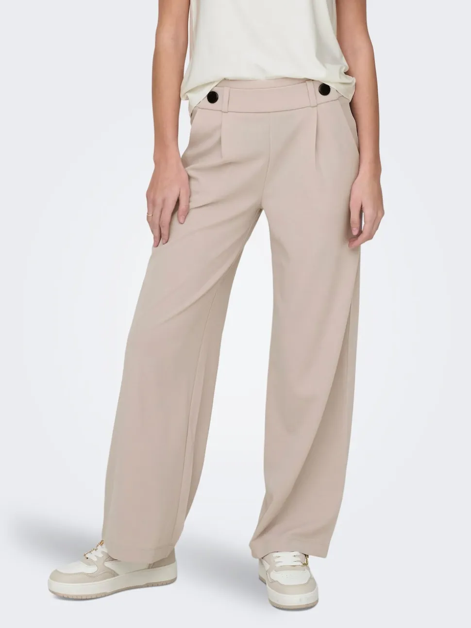 Crème - JDY - Broek met wijde pijpen