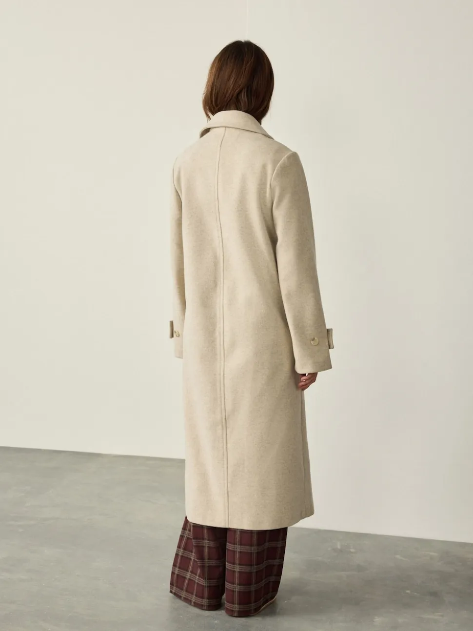 Crème - Lange maxi-jas