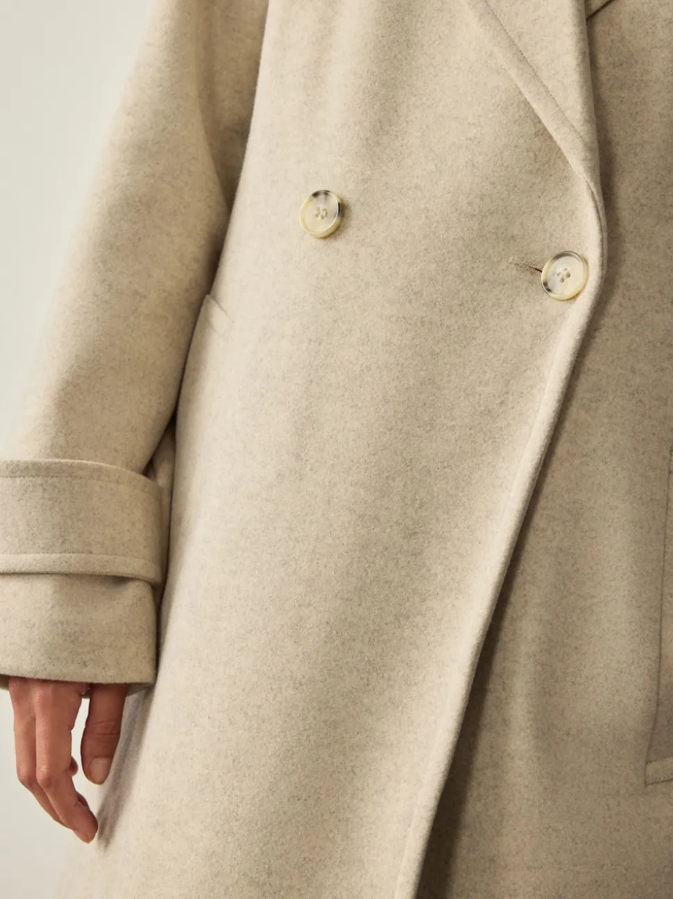 Crème - Lange maxi-jas
