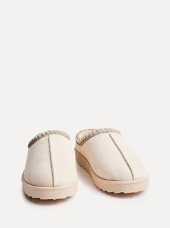 Crème - Linzi Tana Faux Suede Slip-On Slippers