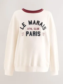 Crème - Maternity Graphic Sweatshirt