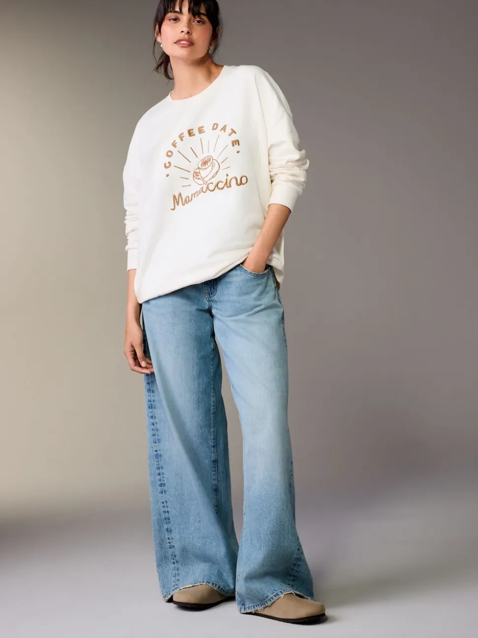 Crème - Maternity Mini Me Sweatshirt Set