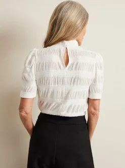 Crème - Phase Eight Samiha blouse met textuur