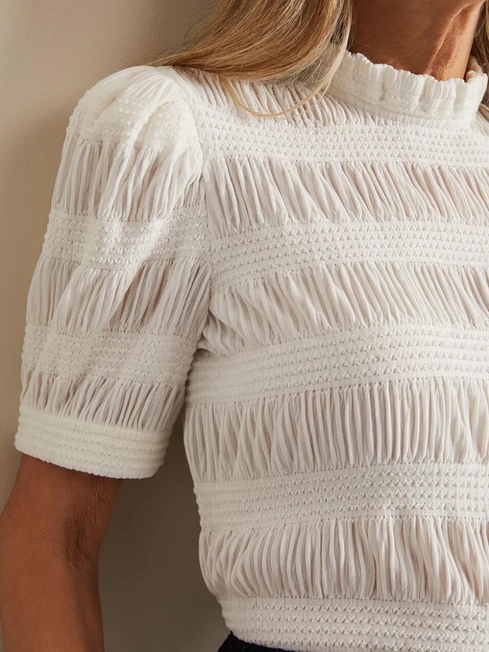 Crème - Phase Eight Samiha blouse met textuur
