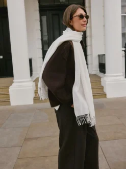 Crème - Premium Made in Italy Twill Midweight Shawl Scarf