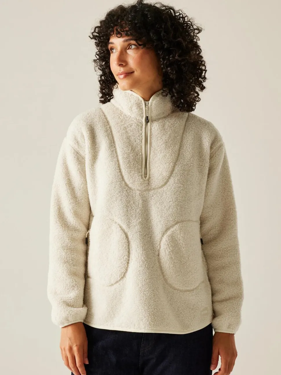 Crème - Regatta Frankie Borg fleece met halve rits