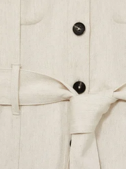 Crème - Reiss Anais utility-jumpsuit met wijde pijpen
