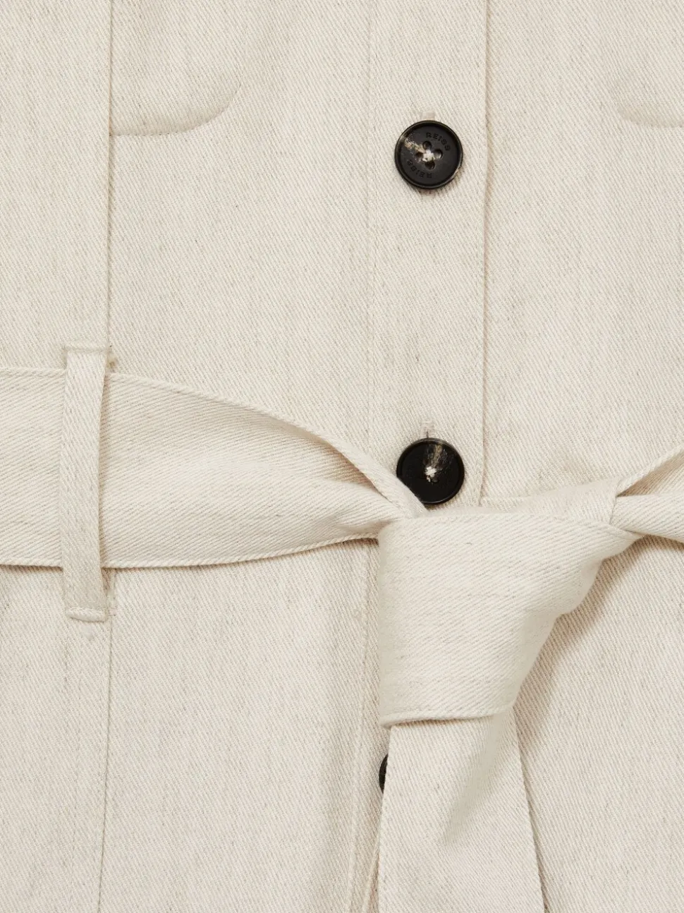 Crème - Reiss Anais utility-jumpsuit met wijde pijpen