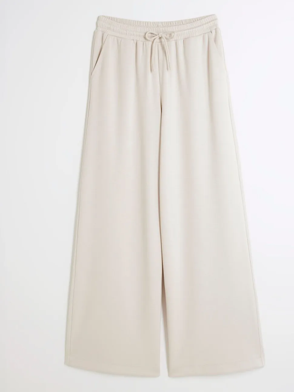 Crème - River Island Premium Wide Leg Joggers