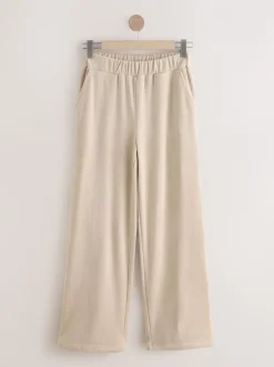 Crème - Soft Feel Cord Wide Leg Trousers