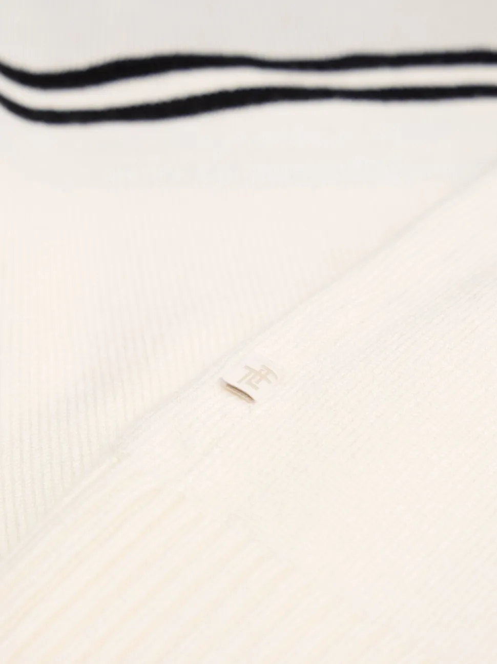 Crème - The Little Tailor 'Les Alps' Slim fit Crème lichte ski-Kerstmis Trui