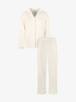 Crème - The Little Tailor luxe kerstpyjama van zacht aanvoelend velours