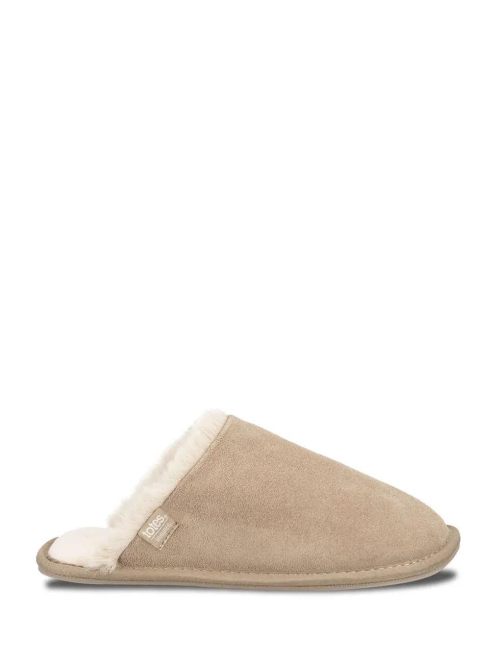 Crème - Totes Isotoner Ladies Real Suede Mules With Water Repellency