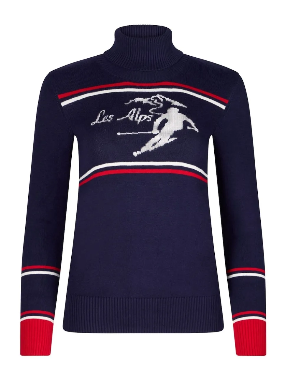 Crème licht - The Little Tailor 'Les Alps' Slim fit Crème lichte ski-Kerstmis Trui