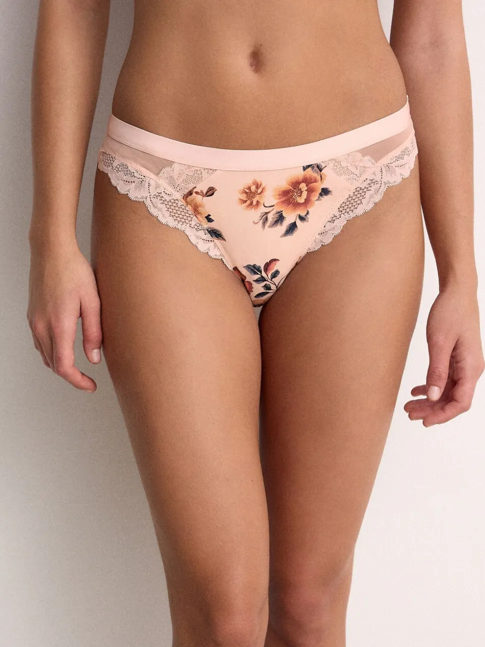 Crème print/marineblauw - Onderbroeken