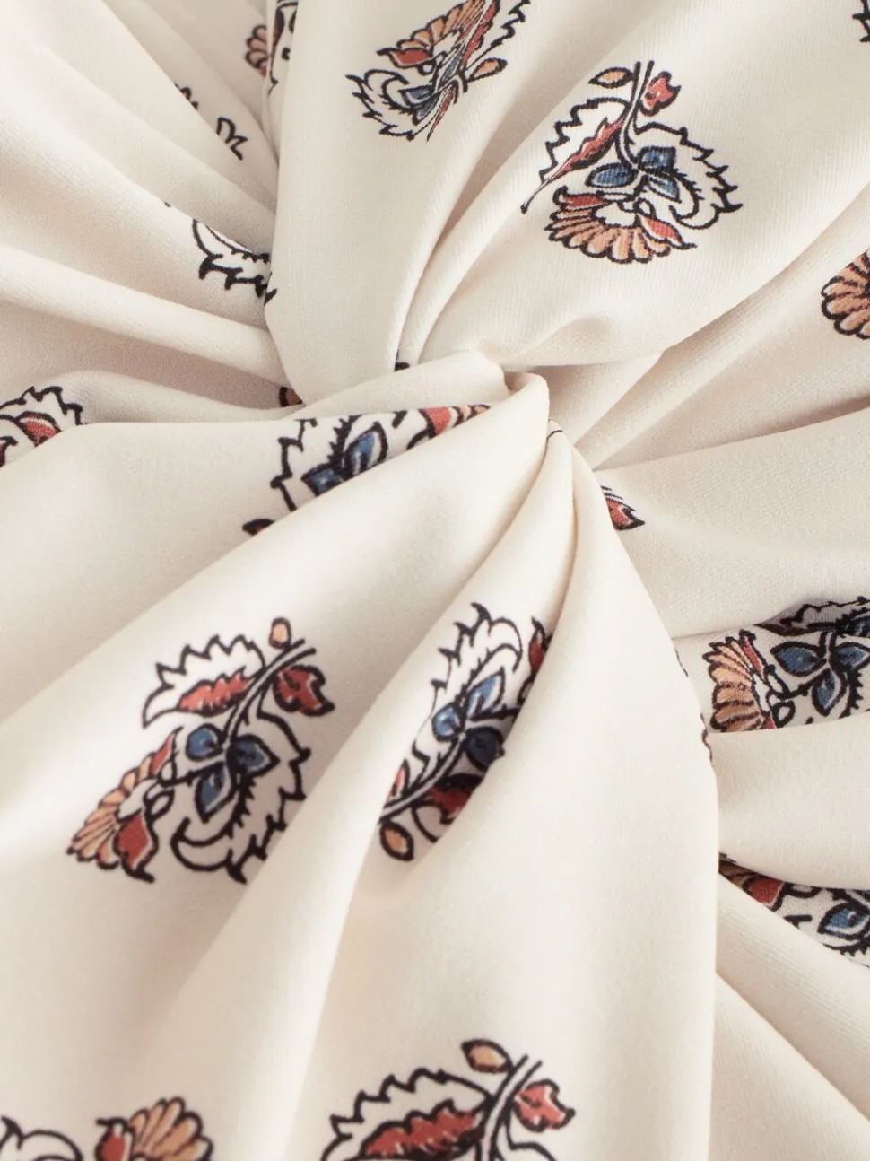 Crème Woodblock - Twist Front Tummy Control Badpak met print