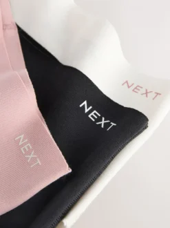 Crème/roze/zwart - Set van 3 slips van katoenmix zonder VPL