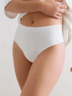 Crème/roze/zwart - Set van 3 slips van katoenmix zonder VPL