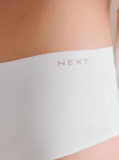 Crème/roze/zwart - Set van 3 slips van katoenmix zonder VPL