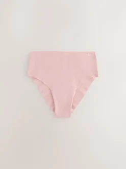 Crème/roze/zwart - Set van 3 slips van katoenmix zonder VPL