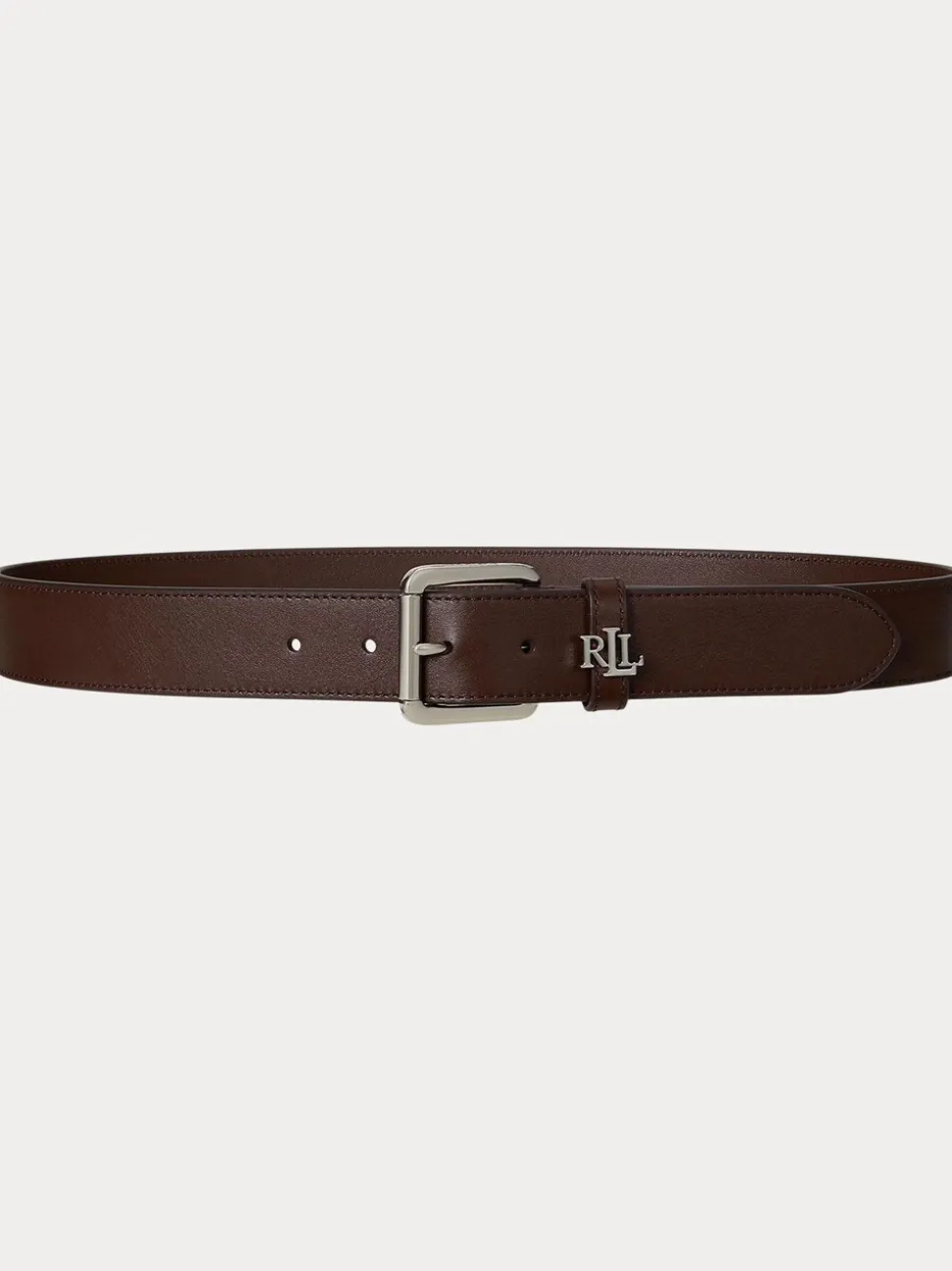 Dark Hickory - Lauren Ralph Lauren 3.2cm Logo-Keeper Leather Belt