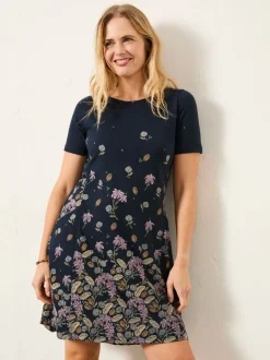 Dark Navy Leaves - FatFace - Jersey jurk