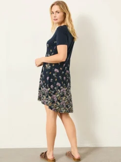 Dark Navy Leaves - FatFace - Jersey jurk