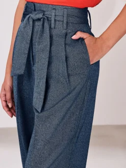 Denim - Superwide Belted Trousers