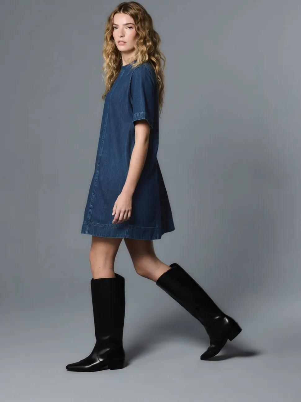 Denim donkerblauw - T-Shirt Mini Dress