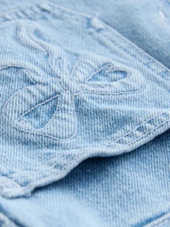 Denim met lichte wassing - Patch Pocket Bow Shorts