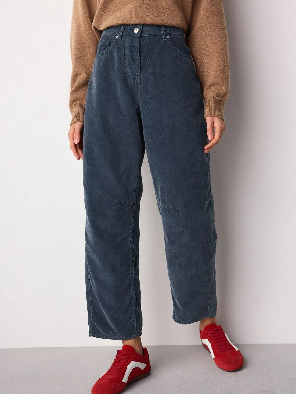 Denimblauw - Corduroy broeken Barrel jeans