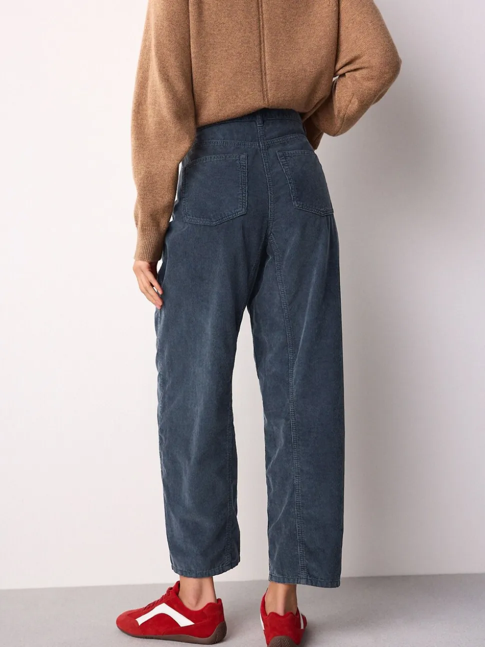 Denimblauw - Corduroy broeken Barrel jeans