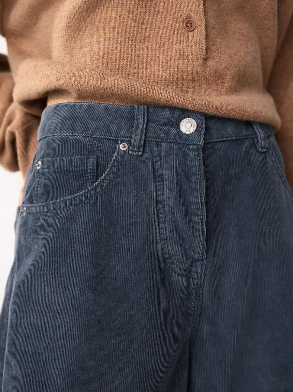 Denimblauw - Corduroy broeken Barrel jeans