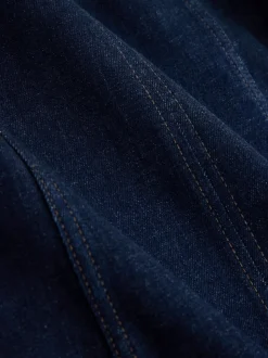 Denim-wassing - Full Seamed Midi Skirt