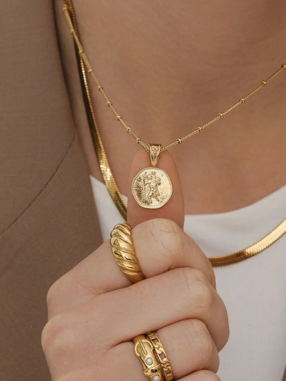 D.Louise Waterproof St. Christopher Necklace