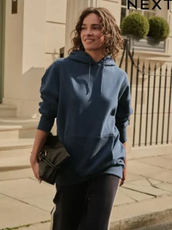 Donkerblauw - Active Longline Overhead Hoodie met superzacht naaddetail en zakken