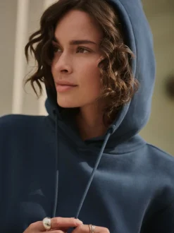Donkerblauw - Active Longline Overhead Hoodie met superzacht naaddetail en zakken