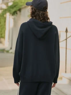 Donkerblauw - Compact Cosy Graphic Long Sleeve Hoodie