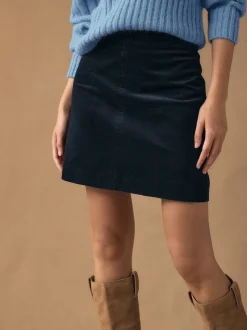 Donkerblauw - Corduroy minirok