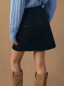 Donkerblauw - Corduroy minirok