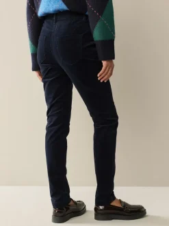 Donkerblauw - Corduroy skinny broek