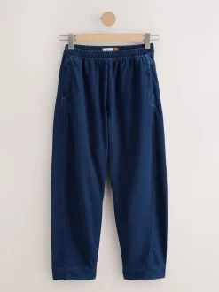 Donkerblauw - Denim Jersey Broeken met Barrel jeans
