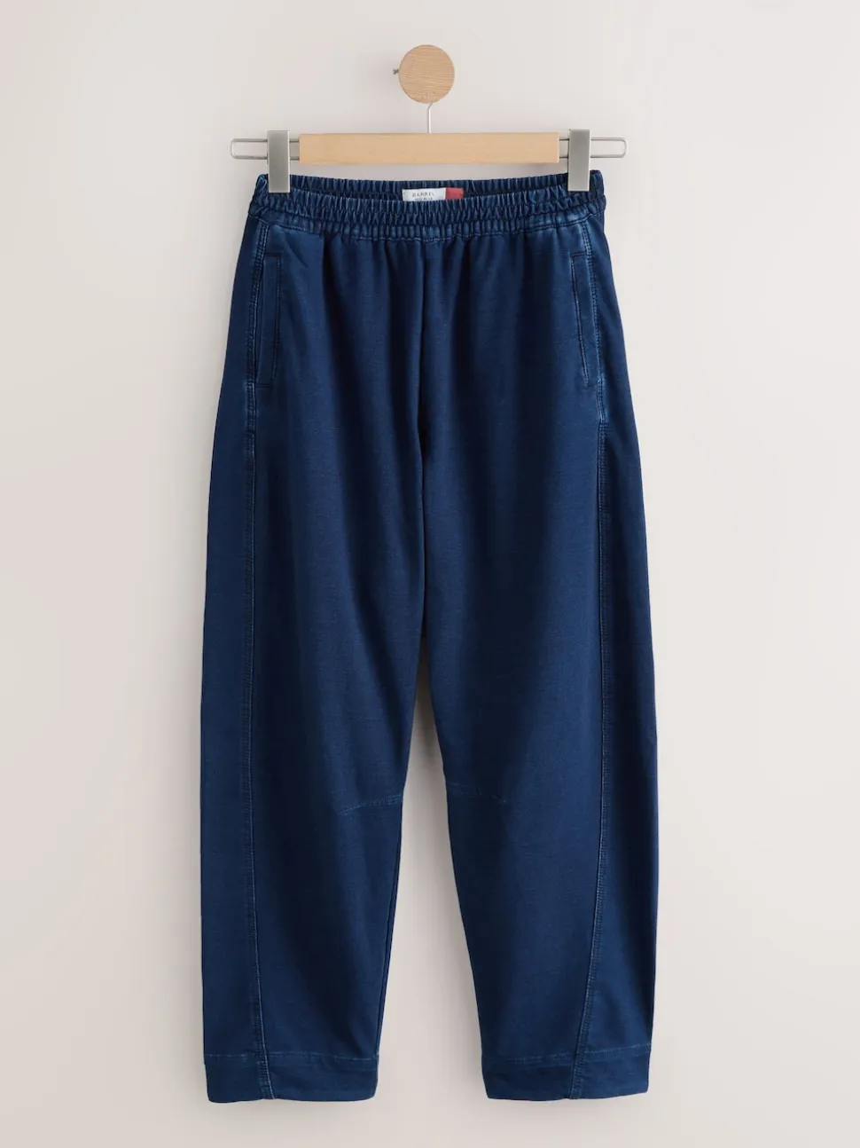Donkerblauw - Denim Jersey Broeken met Barrel jeans