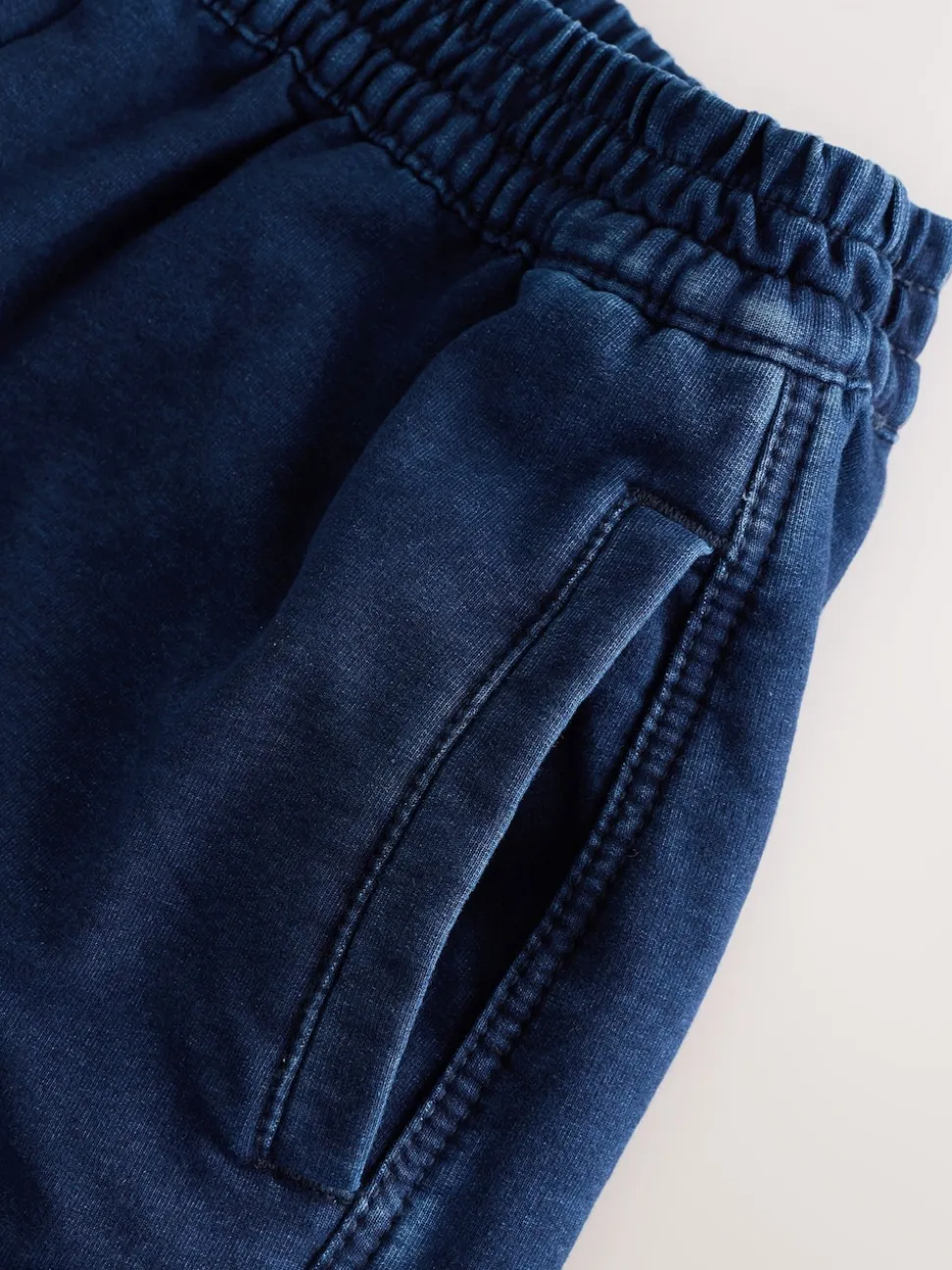 Donkerblauw - Denim Jersey Broeken met Barrel jeans