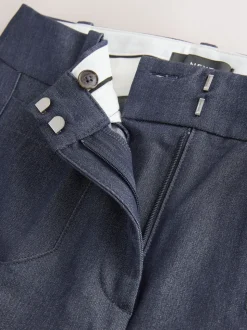 Donkerblauw - Denim Military Slim Flare Trousers