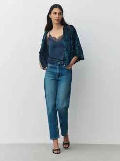 Donkerblauw - Devore Short Sleeve Cover Up