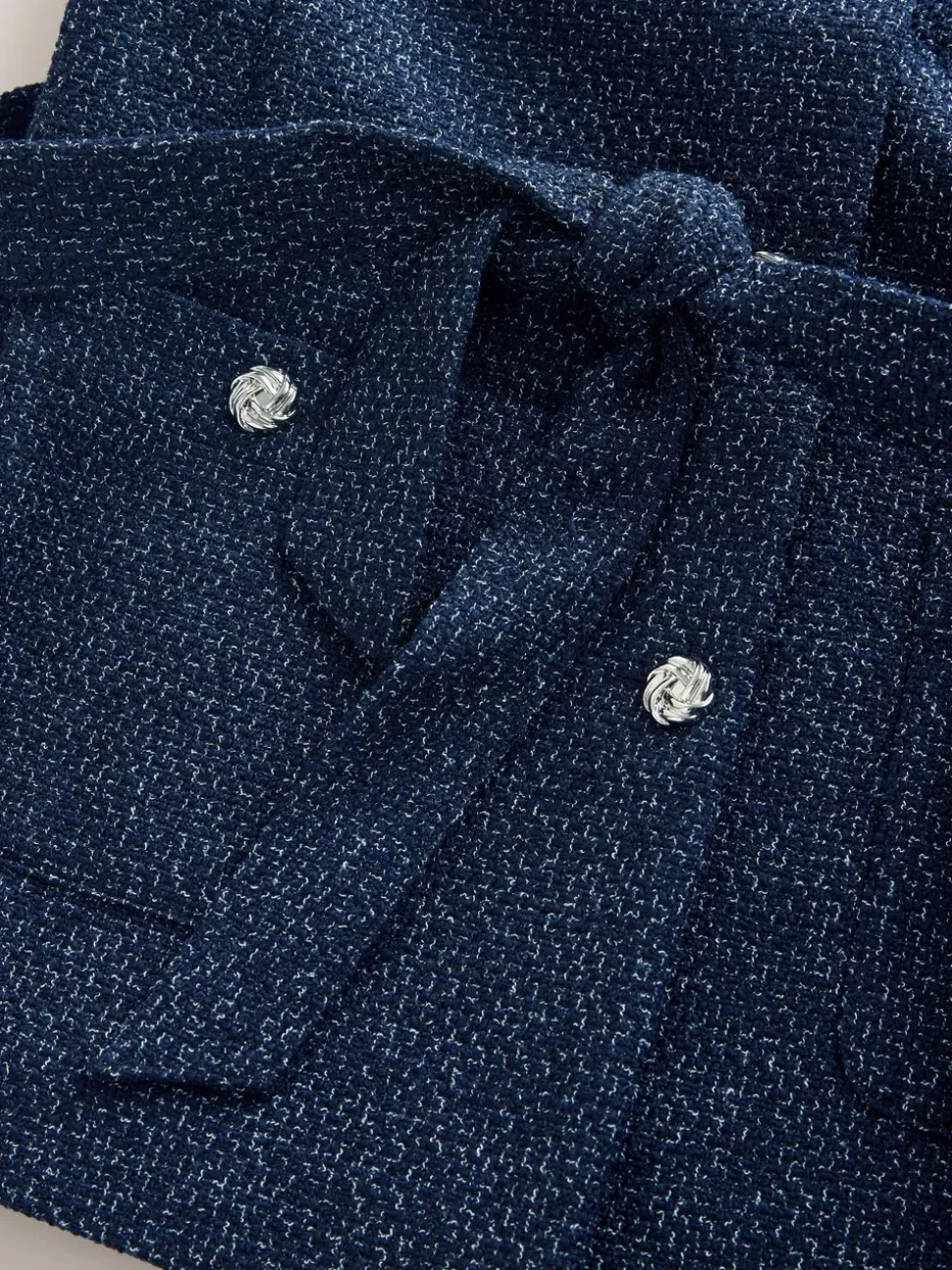 Donkerblauw - Fleck Boucle Belted Jacket