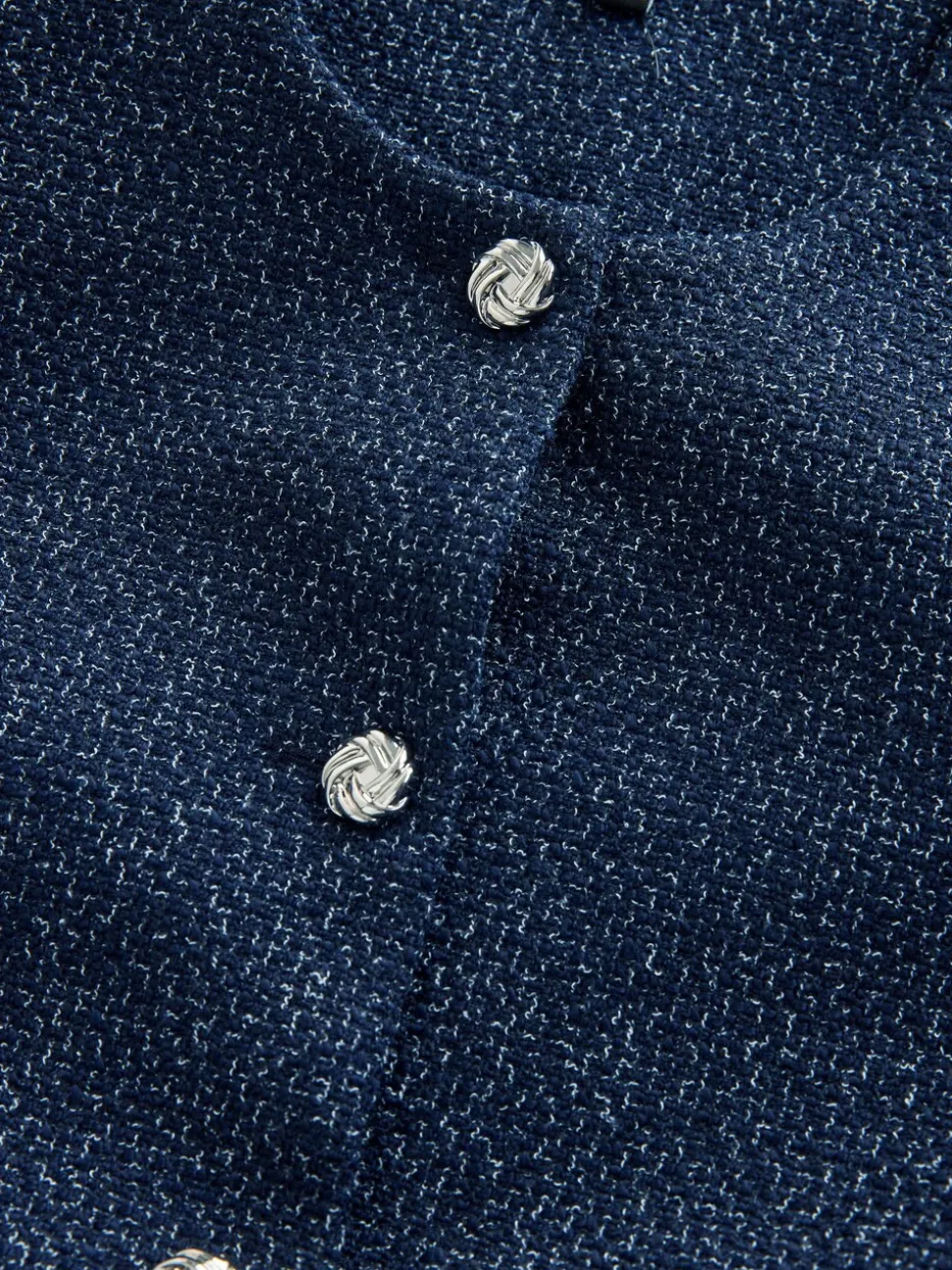 Donkerblauw - Fleck Boucle Belted Jacket
