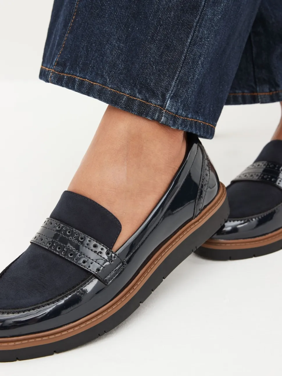 Donkerblauw - Forever Comfort® Brogue Instappers