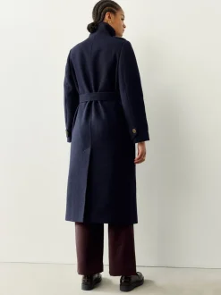 Donkerblauw - Formele jas met colkraag